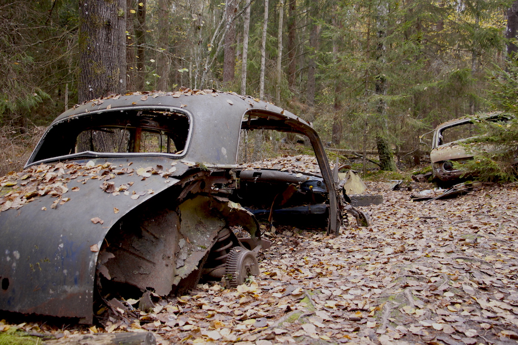 złom starych samochodów Szwecja