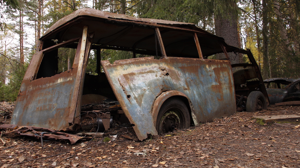 złom starych samochodów Szwecja