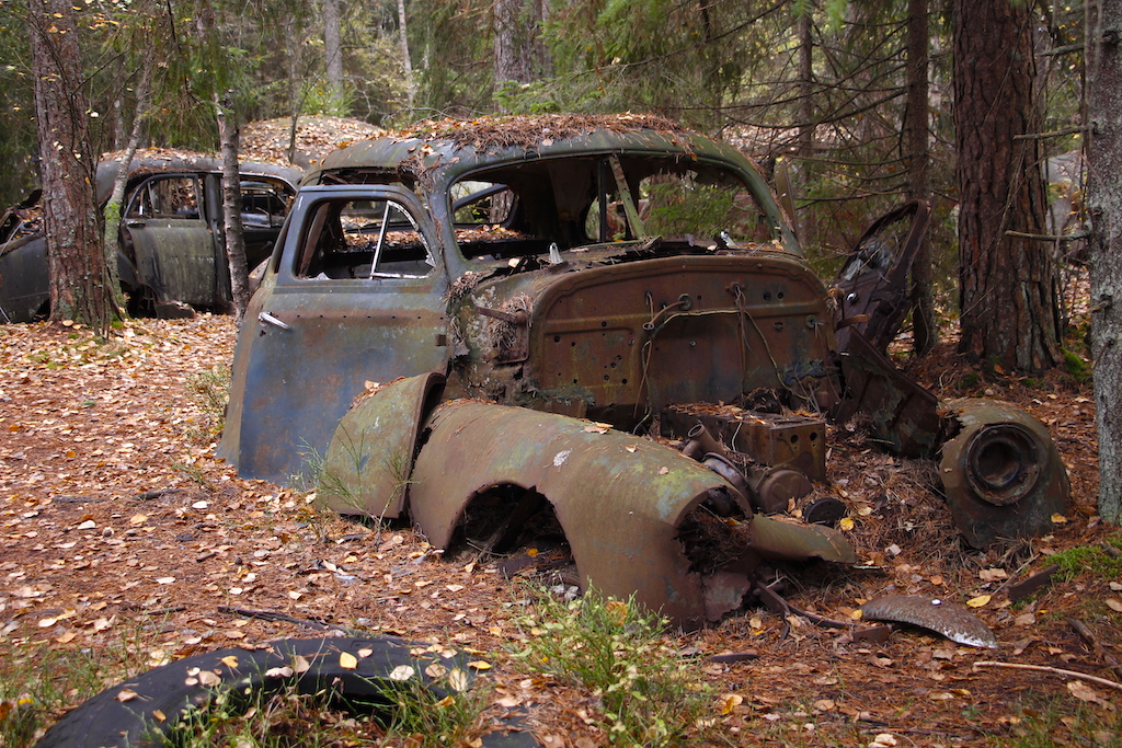złom starych samochodów Szwecja