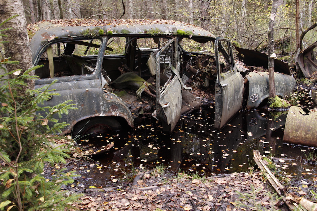 złom starych samochodów Szwecja